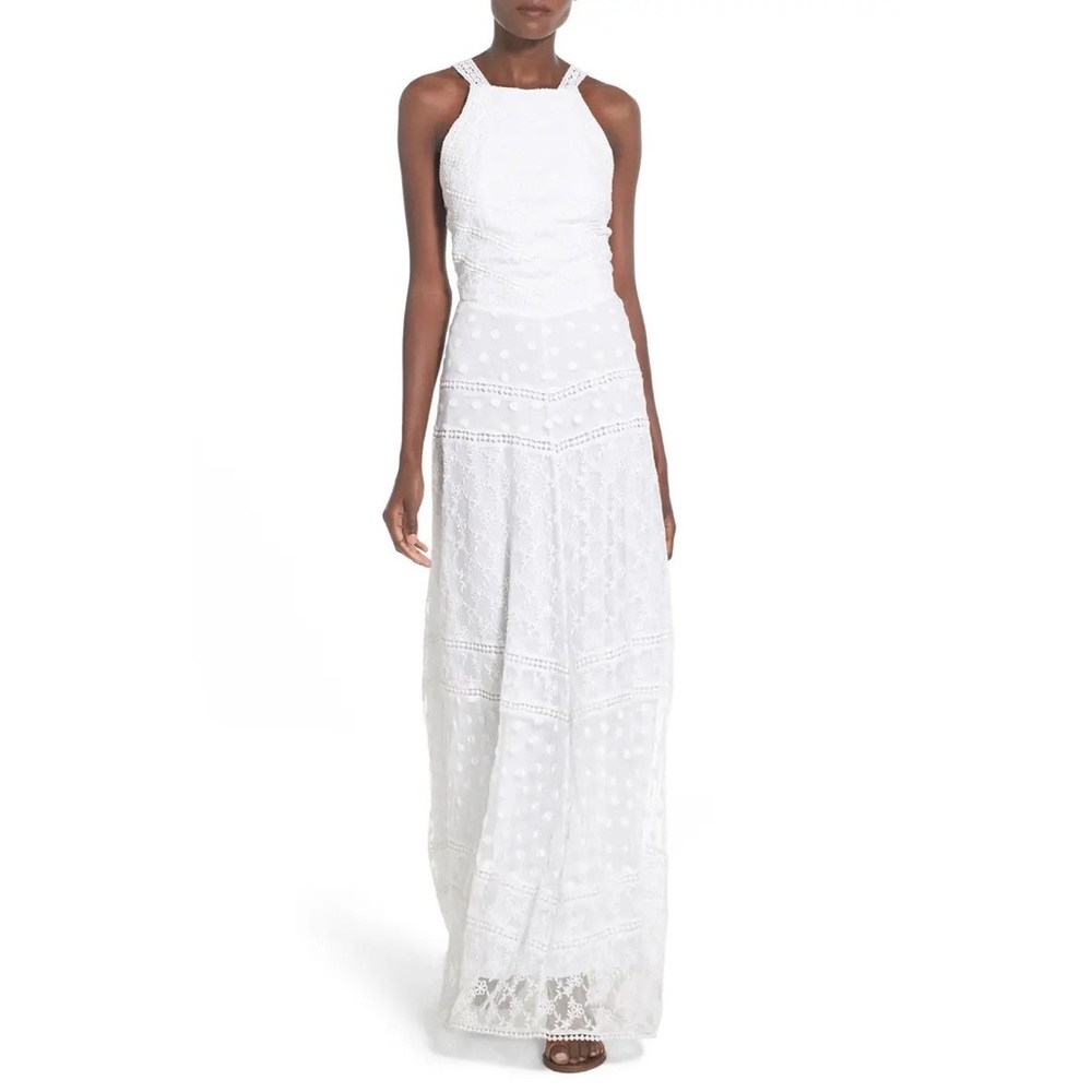 Tularosa White Lace Maxi Dress